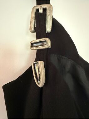 Vintage JOHN MURROUGH short, black wrap cocktail dress